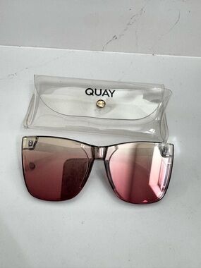 Quay Women’s Come Thru Su Glasses 1212 Red Gradient Plastic Cat Eye Frame